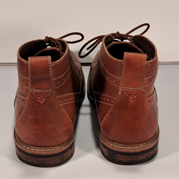 Bostonian Mens Brown Leather Wingtip Brogue Chukka‎ Boots 26119393 Size 12 M